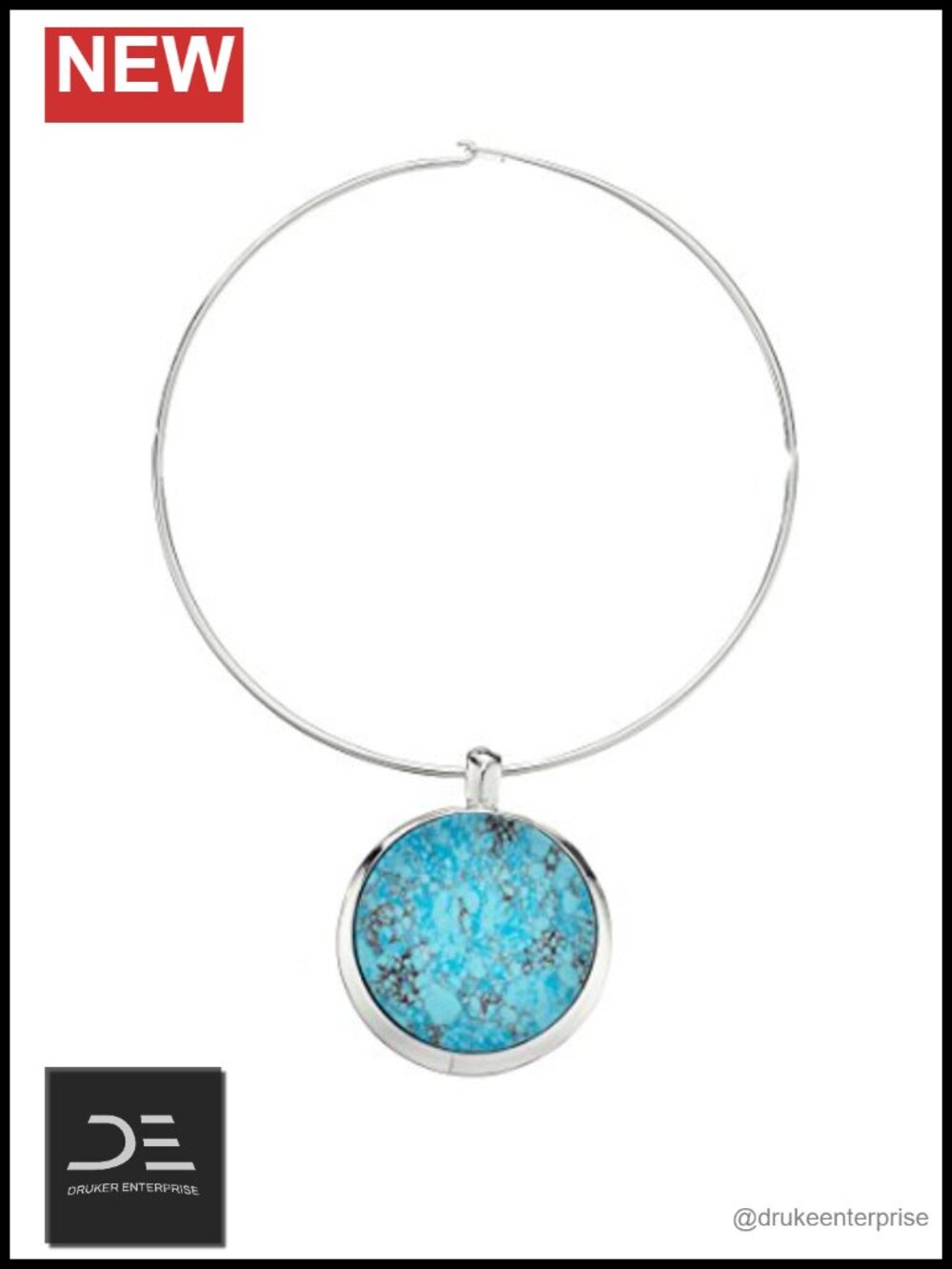 Turquoise Semi-Precious Stone Pendant Necklace